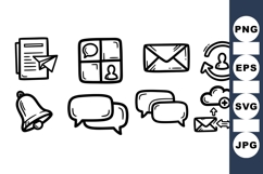 Hand Drawn Communication Icon Vector Pack for UI Design Product Image 1