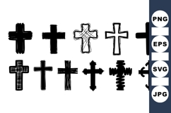 Hand Drawn Cross Vector Clipart For Christian Design Product Image 1