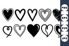 Hand Drawn Heart Vector Clipart for Valentines Product Image 1
