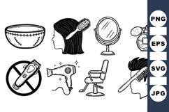 Classic Barbershop Tools Vector Clipart for Design Product Image 1