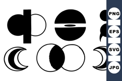 Minimalist Moon Phase Vector Clipart for Crafts Product Image 1