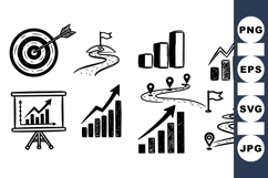 Hand Drawn Business Growth Icons Vector Product Image 1