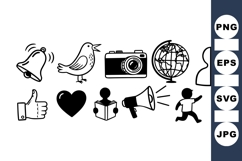 Hand Drawn Social Media Icon Vector Product Image 1