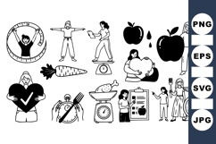 Healthy Lifestyle Vector for Diet and Fitness Tracking Product Image 1