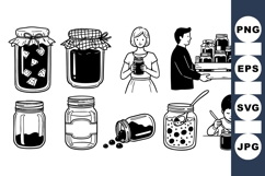 Hand Drawn Jam Jar Vector Clipart for Kitchen Product Image 1