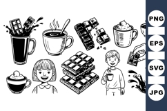 Hand Drawn Hot Chocolate Clipart For Winter Product Image 1