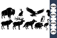 Silhouette Wildlife Animal Vector Clipart Product Image 1