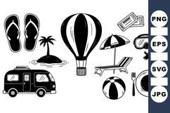 Summer Travel and Beach Vacation Clipart Product Image 1