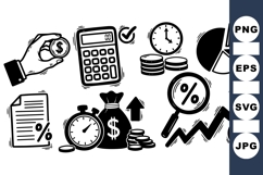 Hand Drawn Business Finance Icons SVG Product Image 1