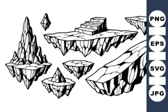 Floating Rock Platforms Vector Clipart For Games Product Image 1