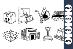Hand Drawn Shipping And Cargo Icons Product Image 1