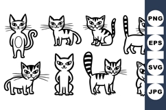Hand Drawn Cat SVG Clipart for Crafts Product Image 1
