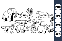 Wild Safari Animal Vector Clipart For Crafts Product Image 1