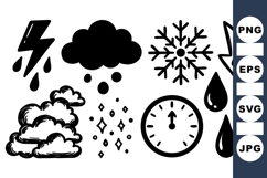 Hand Drawn Weather Icon Pack For Digital Use Product Image 1