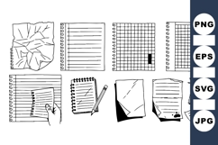 Hand Drawn Stationery Paper Notes Vector Product Image 1