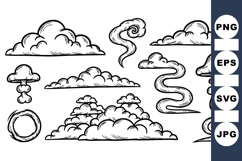 Hand Drawn Cloud And Smoke Vector Clipart Product Image 1