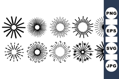 Vintage Retro Sunburst Vector Clipart for Crafts Product Image 1