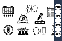 Podcast Audio Icons Vector For Media Projects Product Image 1