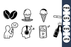 Hand Drawn Relaxation Icons For Lifestyle Projects Product Image 1