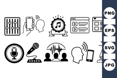 Voice Command Microphone Icon Vector Pack for UI Product Image 1