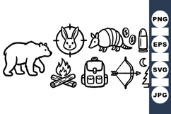 Hand Drawn Hunting Wildlife SVG For Outdoors Product Image 1