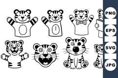 Cute Tiger Puppet Vector Clipart for Kids Product Image 1