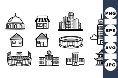 Hand Drawn Building Clipart For Urban Design Product Image 1