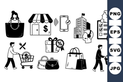 Minimalist Shopping Icons Vector For Business Use Product Image 1