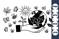 Hand Drawn Eco Nature Clipart for Spring Product Image 1