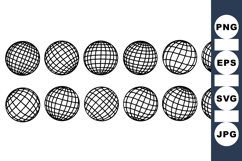 Geometric Globe Vector Clipart For Digital Design Product Image 1