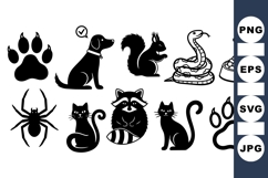 Woodland Animal Silhouette Clipart for Crafts Product Image 1