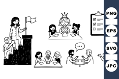 Hand Drawn Business Meeting Clipart for Presentations Product Image 1