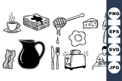 Hand Drawn Vintage Breakfast Clipart Product Image 1