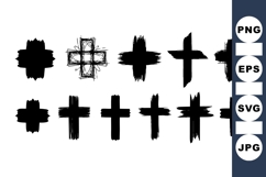 Grunge Style Hand Drawn Crosses Vector Product Image 1