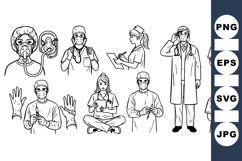 Hand Drawn Medical Staff Vector Clipart Product Image 1