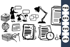 Black And White Office Documents Vector For Business Product Image 1