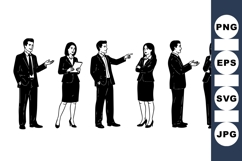 Business People Silhouette Vector Clipart for Projects Product Image 1