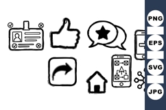 Hand Drawn Social Media Icon Vector for UI Product Image 1