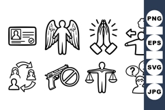 Hand Drawn Legal Justice Icon Clipart Product Image 1
