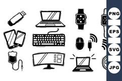 Hand Drawn Tech Gadget Icon Clipart Product Image 1