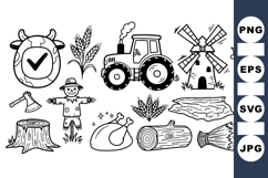 Rustic Farmyard Farm Tools And Animal SVG Product Image 1