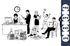 Business People Office Scene Vector For Projects Product Image 1