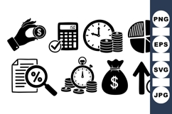 Business Finance Icon SVG Clipart For Reports Product Image 1