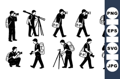 Photographer Silhouette Vector Clipart for Designs Product Image 1