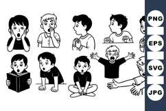Boy Expression Clipart for Kids Emotions Art Product Image 1