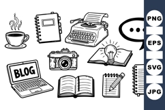 Hand Drawn Blogging Icon Vector for Creative Projects Product Image 1