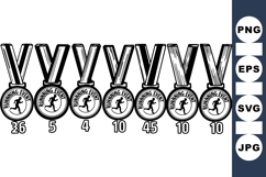 Running Event Medal SVG Clipart for Sports Product Image 1