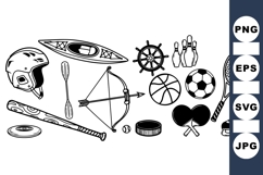 Vintage Sports Equipment Clipart Vector for Printables Product Image 1