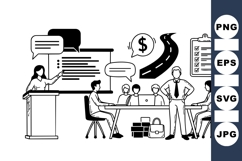 Business Team Meeting Vector Clipart for Presentations Product Image 1