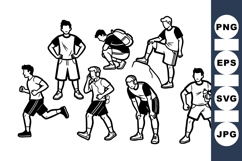 Male Fitness Silhouette Vector Clipart for Workout Designs Product Image 1